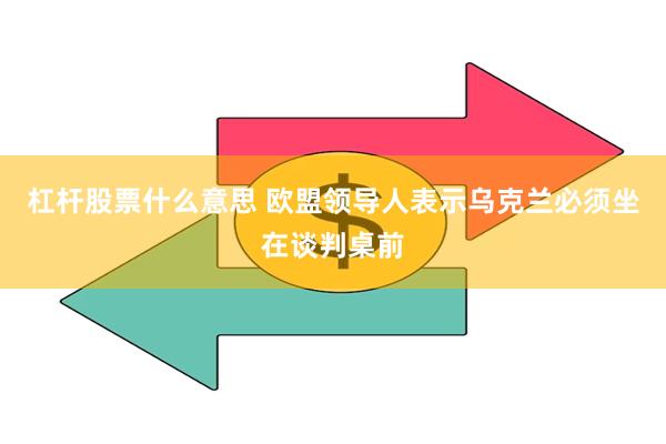 杠杆股票什么意思 欧盟领导人表示乌克兰必须坐在谈判桌前